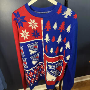 New York Rangers, NHL Christmas Sweater by FOCO fan gear, Mens XL